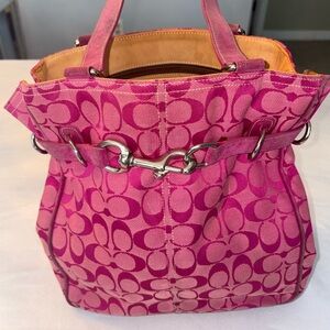 Coach Pink Signature Tote Bag